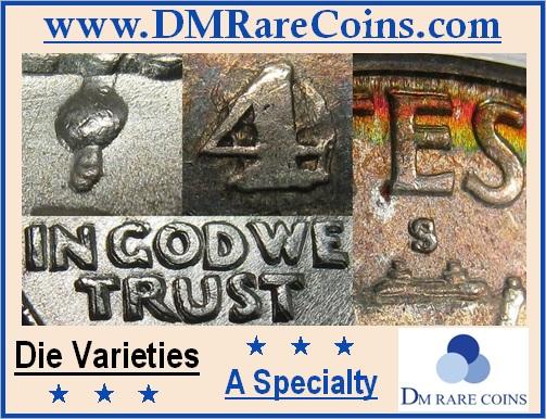 DM Rare Coins features CONECA and Cherrypicker's Guide die varieties like double die and RPM coins. We also specialize in Prooflike coins, seated liberty and capped Bust half dollars, and coin photography services.